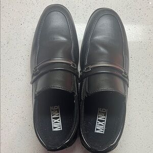 Mix No. 6 Men's Black Leather Slip-On Bit Loafers